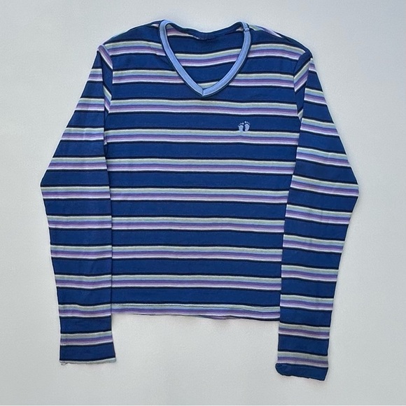 Vintage 90’s Hang Ten Long Sleeve Ribbed Women’s T Shirt Surf Wear Petite XS - Picture 1 of 7